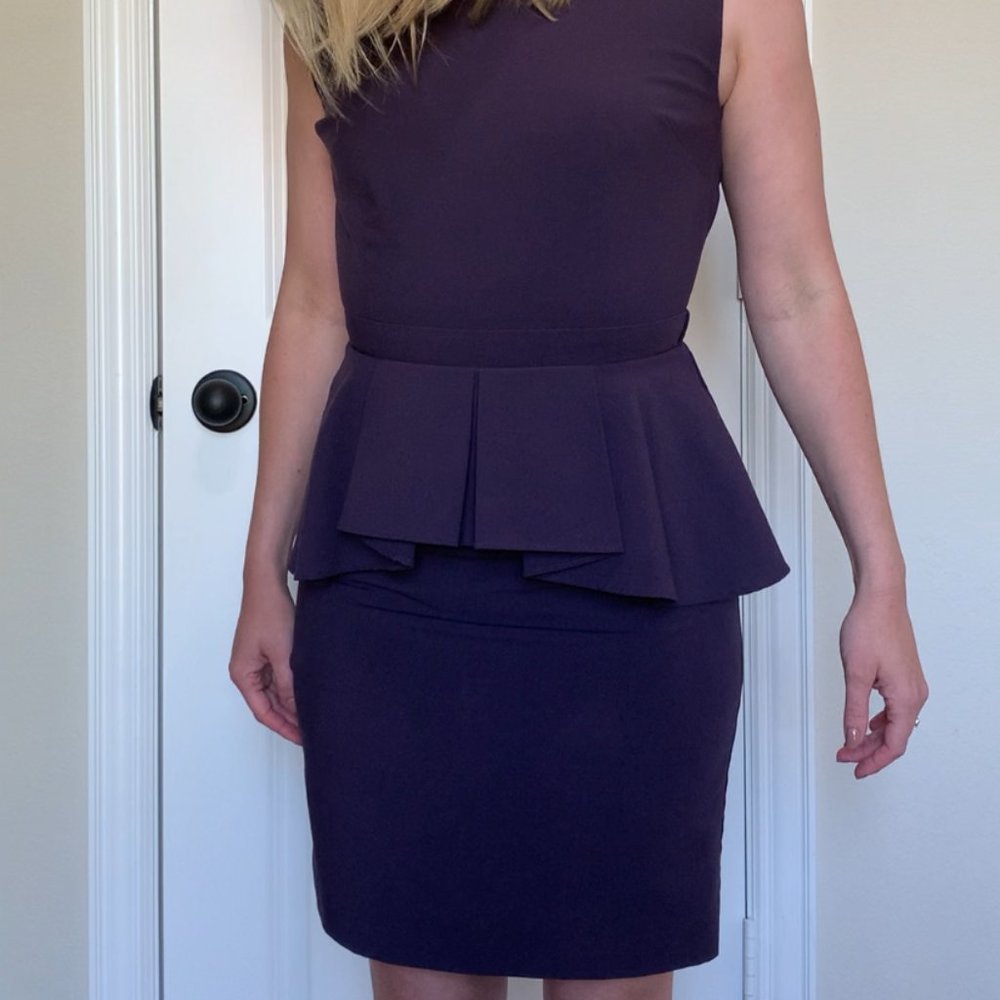 Forever 21 Deep Purple Peplum Dress - XS